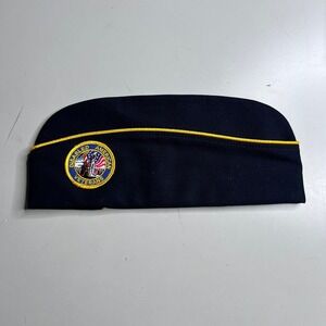 Disabled American Veterans DAV Garrison Cap Navy Blue Gold Piping Size 7 1/4 Hat